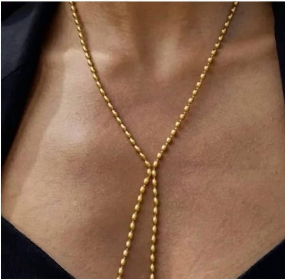 NEW KATIE RAE COLLECTION women's too hot lariat necklace in gold